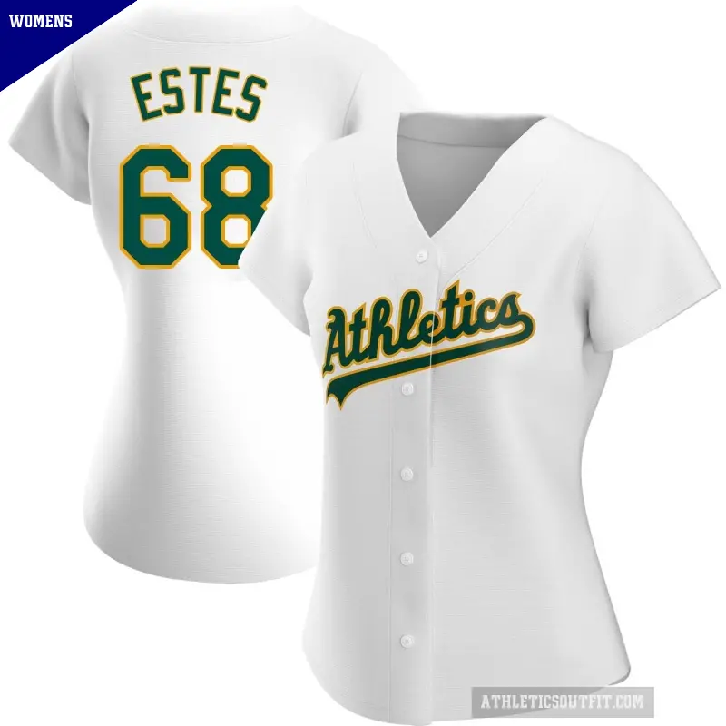 Women's No.68 Joey Estes Oakland Athletics White Replica Home Jersey