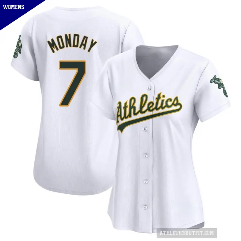 Women's No.7 Rick Monday Oakland Athletics White Limited Home Jersey