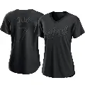 Women's No.7 Walt Weiss Oakland Athletics Black Authentic Pitch Fashion Jersey