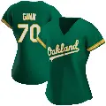 Women's No.70 J.T. Ginn Oakland Athletics Green Replica Kelly Alternate Jersey