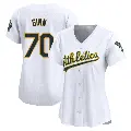 Women's No.70 J.T. Ginn Oakland Athletics White Limited Home Jersey
