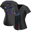 Women's No.75 Barry Zito Oakland Athletics Black Replica Holographic Alternate Jersey