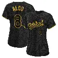 Women's No.8 Felipe Alou Oakland Athletics Black Authentic Snake Skin City Jersey
