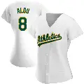 Women's No.8 Felipe Alou Oakland Athletics White Authentic Home Jersey