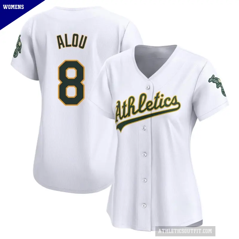 Women's No.8 Felipe Alou Oakland Athletics White Limited Home Jersey