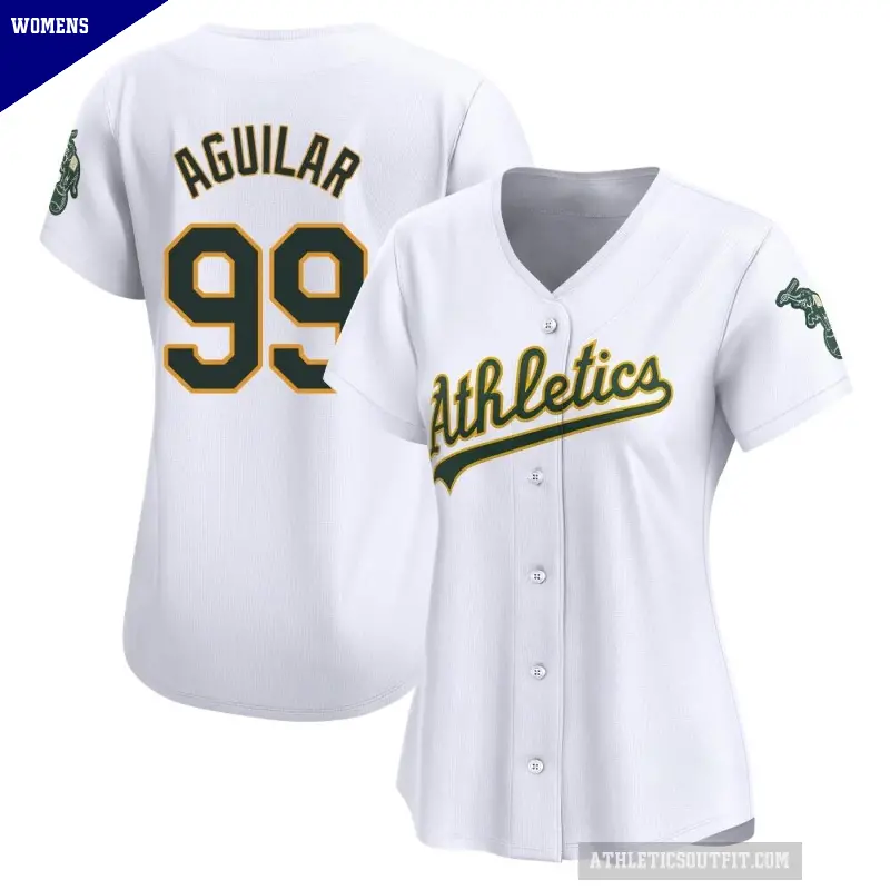 Women's No.99 Jesus Aguilar Oakland Athletics White Limited Home Jersey