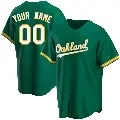 Youth No.00 Custom Oakland Athletics Green Replica Kelly Alternate Jersey