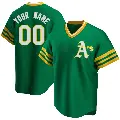 Youth No.00 Custom Oakland Athletics Green Replica R Kelly Road Cooperstown Collection Jersey