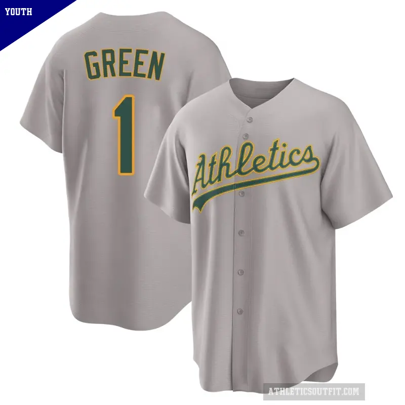 Youth No.1 Dick Green Oakland Athletics Gray Replica Away 2.0 Jersey