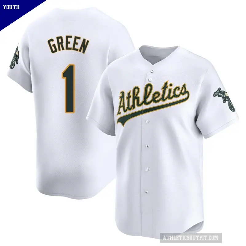 Youth No.1 Dick Green Oakland Athletics White Limited Home Jersey