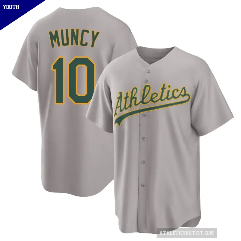 Youth No.10 Max Muncy Oakland Athletics Gray Replica Away 2.0 Jersey