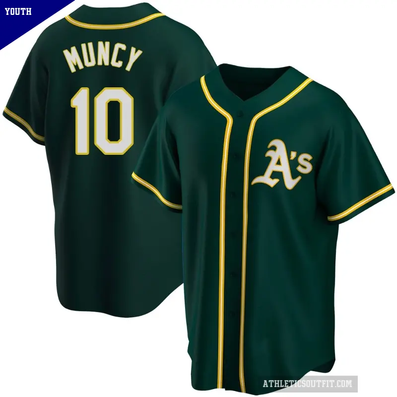 Youth No.10 Max Muncy Oakland Athletics Green Replica Alternate Jersey