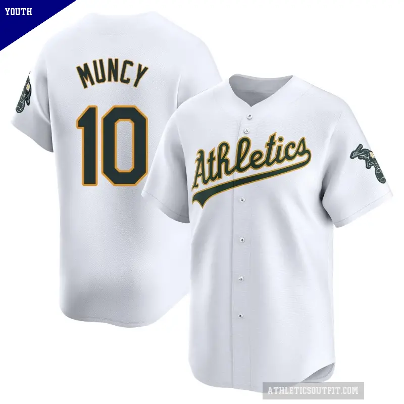Youth No.10 Max Muncy Oakland Athletics White Limited Home Jersey