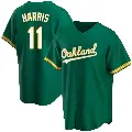 Youth No.11 Brett Harris Oakland Athletics Green Replica Kelly Alternate Jersey