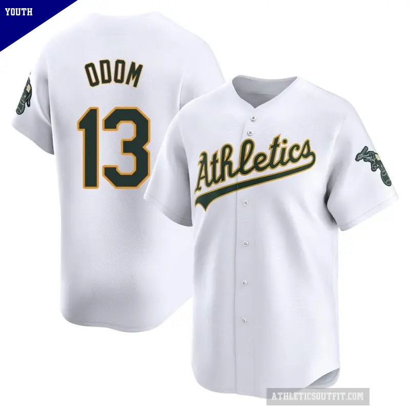 Youth No.13 John Odom Oakland Athletics White Limited Home Jersey