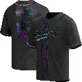 Youth No.15 Seth Brown Oakland Athletics Black Replica Holographic Alternate Jersey