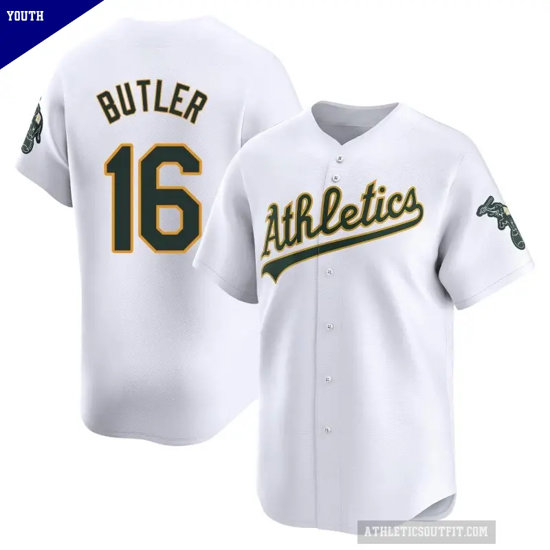 Youth No.16 Billy Butler Oakland Athletics White Limited Home Jersey