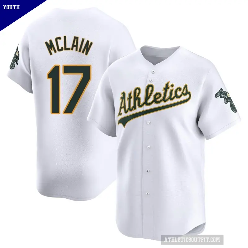 Youth No.17 Denny Mclain Oakland Athletics White Limited Home Jersey