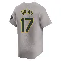 Youth No.17 Luis Urias Oakland Athletics Gray Limited Away Jersey