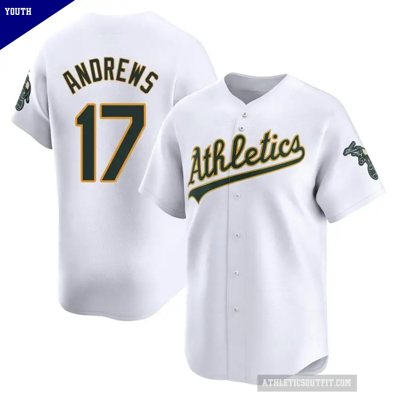 Youth No.17 Mike Andrews Oakland Athletics White Limited Home Jersey