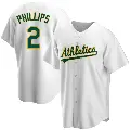 Youth No.2 Tony Phillips Oakland Athletics White Replica Home Jersey