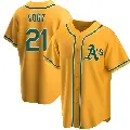 Youth No.21 Stephen Vogt Oakland Athletics Gold Replica Alternate Jersey