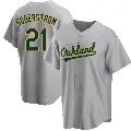 Youth No.21 Tyler Soderstrom Oakland Athletics Gray Replica Road Jersey