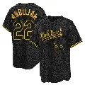 Youth No.22 Miguel Andujar Oakland Athletics Black Replica Snake Skin City Jersey