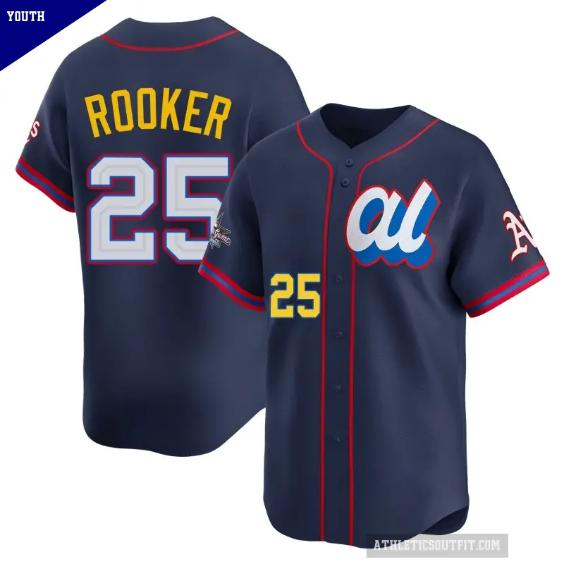 Youth No.25 Brent Rooker Oakland Athletics Navy Limited American League 2025 All-Star Edition Jersey