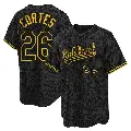 Youth No.26 Carlos Cortes Oakland Athletics Black Replica Snake Skin City Jersey