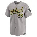 Youth No.26 Carlos Cortes Oakland Athletics Gray Limited Away Jersey