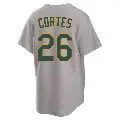 Youth No.26 Carlos Cortes Oakland Athletics Gray Replica Away 2.0 Jersey