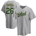 Youth No.26 Carlos Cortes Oakland Athletics Gray Replica Road Jersey