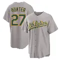 Youth No.27 Catfish Hunter Oakland Athletics Gray Replica Away 2.0 Jersey