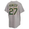 Youth No.27 Catfish Hunter Oakland Athletics Gray Replica Away 2.0 Jersey