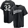 Youth No.32 Colby Thomas Oakland Athletics Black/White Replica Jersey