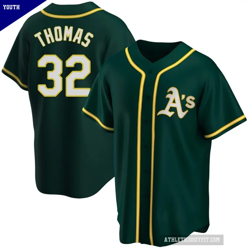 Youth No.32 Colby Thomas Oakland Athletics Green Replica Alternate Jersey