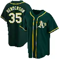 Youth No.35 Rickey Henderson Oakland Athletics Green Replica Alternate Jersey