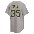 Youth No.35 Vida Blue Oakland Athletics Gray Replica Away 2.0 Jersey