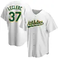 Youth No.37 Jose Leclerc Oakland Athletics White Replica Home Jersey