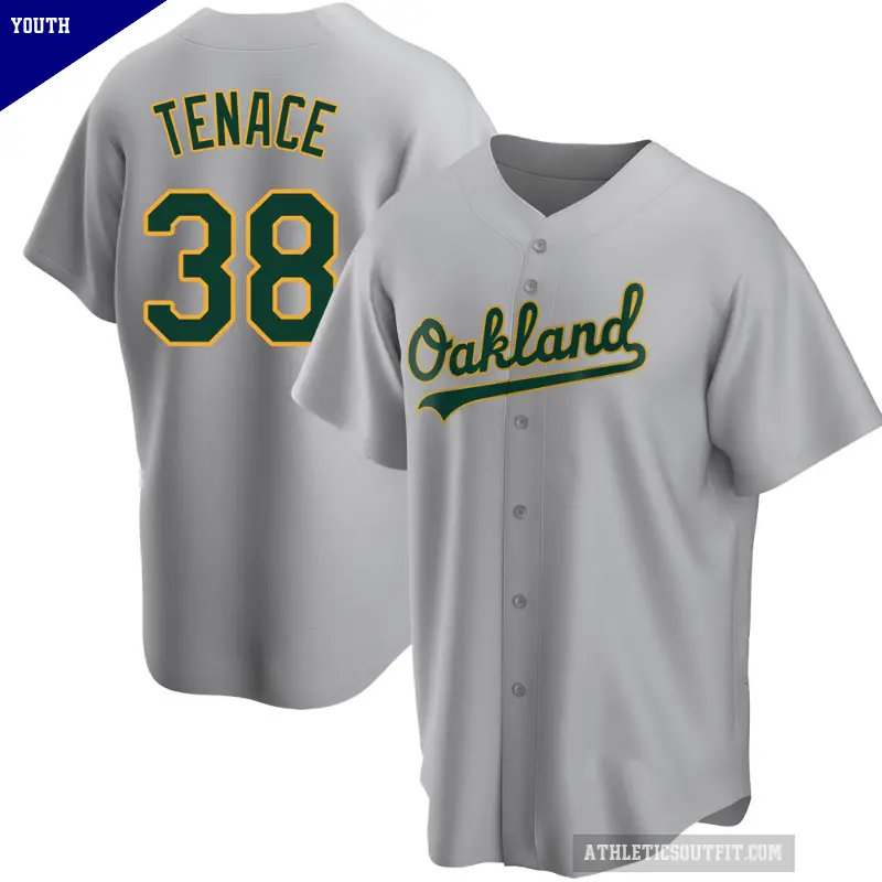 Youth No.38 Gene Tenace Oakland Athletics Gray Replica Road Jersey