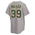 Youth No.39 Kyle Muller Oakland Athletics Gray Replica Away 2.0 Jersey
