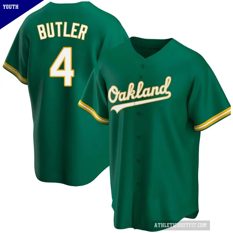 Youth No.4 Lawrence Butler Oakland Athletics Green Replica Kelly Alternate Jersey