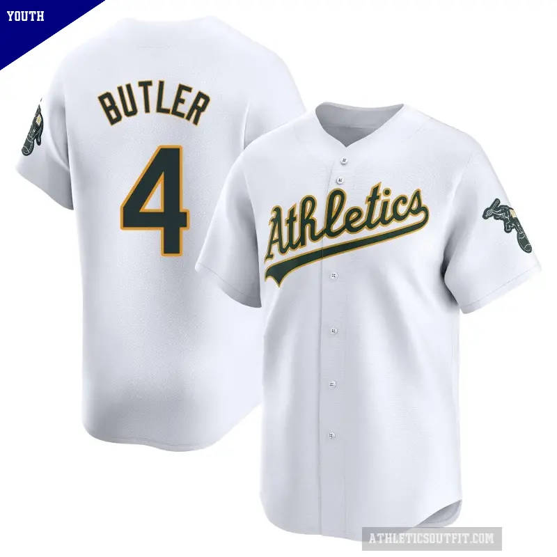 Youth No.4 Lawrence Butler Oakland Athletics White Limited Home Jersey