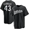 Youth No.43 Dennis Eckersley Oakland Athletics Black/White Replica Jersey
