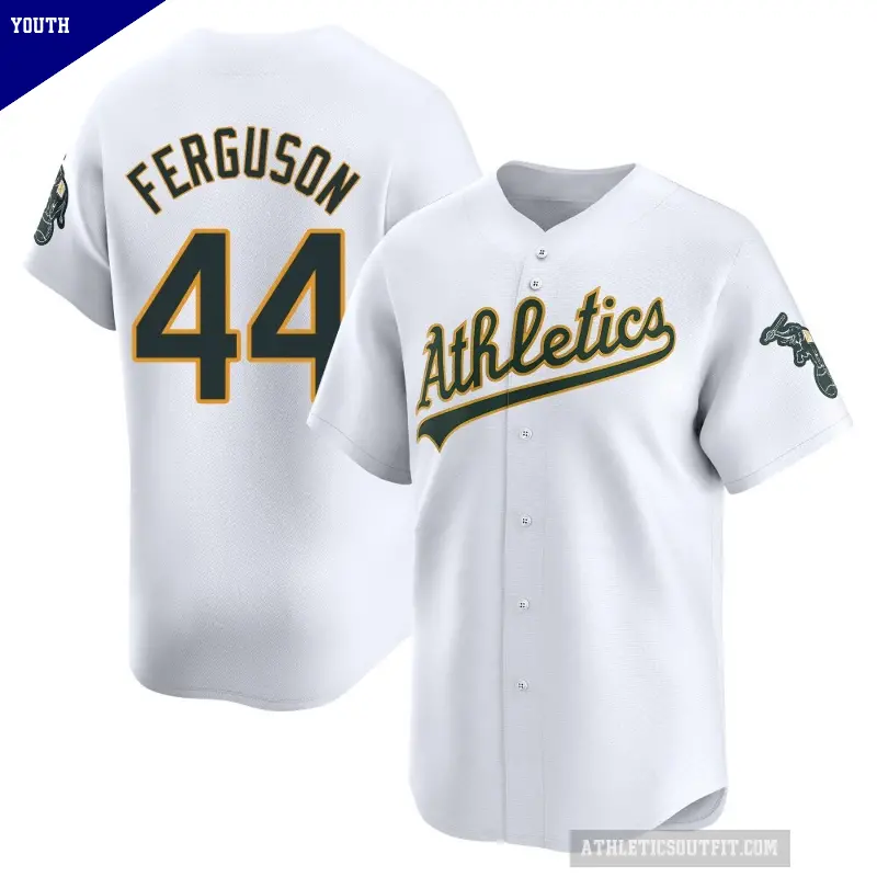 Youth No.44 Tyler Ferguson Oakland Athletics White Limited Home Jersey