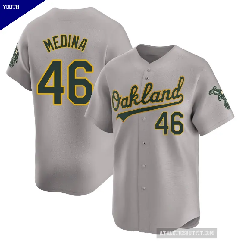 Youth No.46 Luis Medina Oakland Athletics Gray Limited Away Jersey