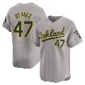 Youth No.47 Michel Otanez Oakland Athletics Gray Limited Away Jersey