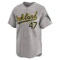 Youth No.47 Michel Otanez Oakland Athletics Gray Limited Away Jersey