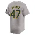 Youth No.47 Michel Otanez Oakland Athletics Gray Limited Away Jersey